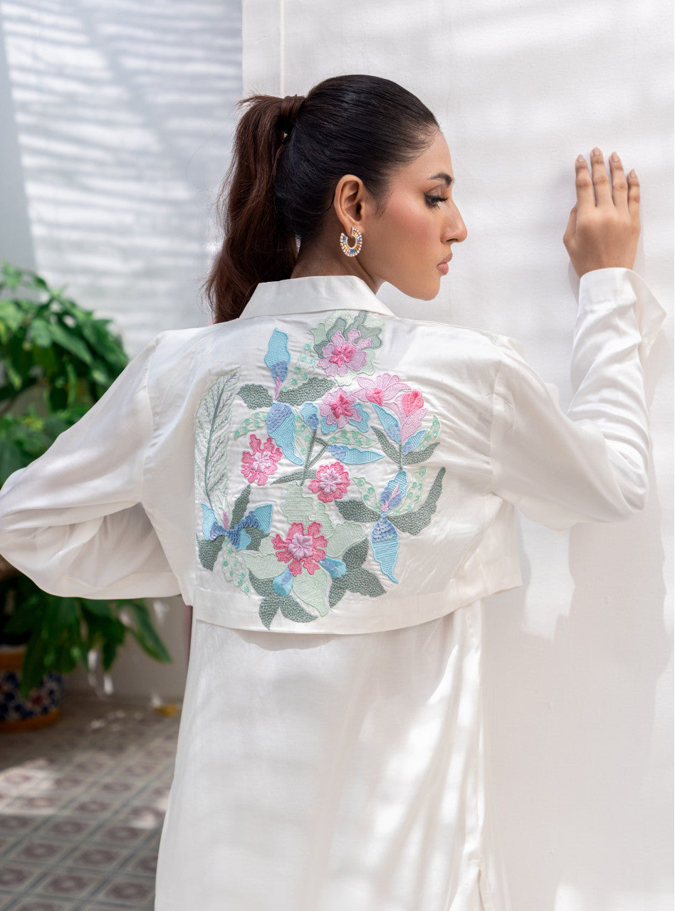 Ivory Bloom Jacket Set